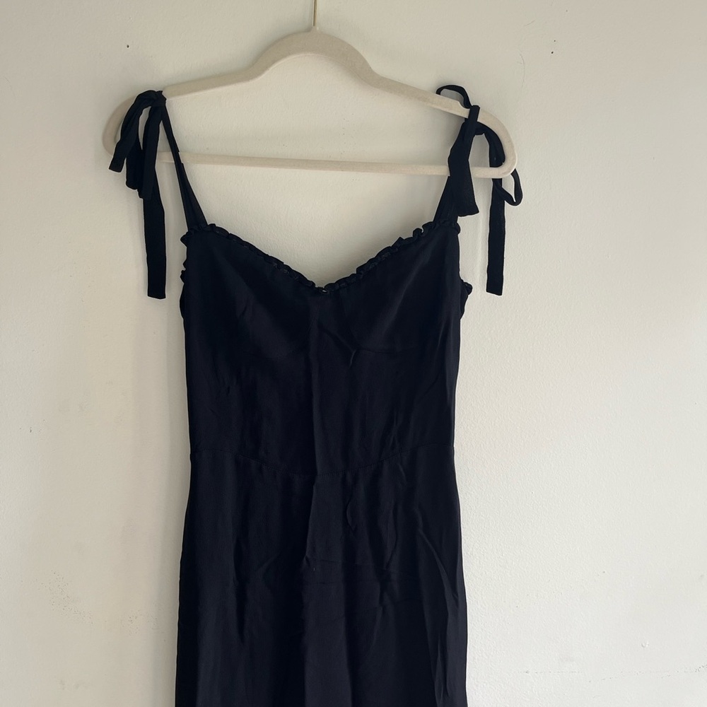 Reformation Black Midi Dress with Tie Straps - Picture 4 of 10